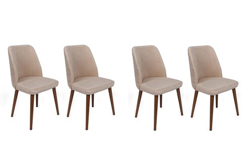 Set scaune 4 piese, Nmobb, Tutku-346 V4, Metal, Crema/Nuca