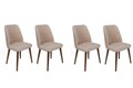 Set scaune 4 piese, Nmobb, Tutku-346 V4, Metal, Crema/Nuca