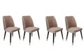 Set scaune 4 piese, Nmobb, Hugo-364 V4, Metal, Bej / Negru / Auriu