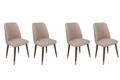 Set scaune 4 piese, Nmobb, Hugo-387 V4, Metal, Crem / Aur