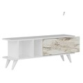 Comoda TV, Odessa, Liberty, 120x30x45 cm, PAL, Alb / Marmura