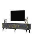 Comoda TV, Olivia, Ritim, 180x44.6x29.6 cm, PAL , Antracit / Aur