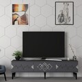 Comoda TV, Olivia, Ritim, 180x44.6x29.6 cm, PAL , Antracit / Argintiu
