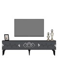 Comoda TV, Olivia, Ritim, 180x44.6x29.6 cm, PAL , Antracit / Argintiu