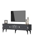 Comoda TV, Olivia, Ritim, 180x44.6x29.6 cm, PAL , Antracit / Argintiu