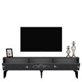 Comoda TV, Olivia, Ritim, 180x44.6x29.6 cm, PAL , Antracit / Argintiu