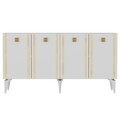 Consola, Olivia, Doruk, 150x79x40 cm, PAL , Alb/Auriu