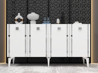 150x79x40 cm, Alb;Argintiu