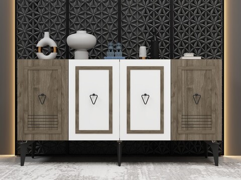 Consola, Olivia, Asya, 150x40x79 cm, PAL , Nuc/Alb