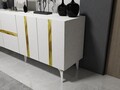 Consola, Olivia, Vania, 150x40x79 cm, PAL , Alb/Auriu
