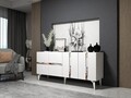 Consola, Olivia, Vania, 150x40x79 cm, PAL , Alb / Argintiu