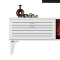 Comoda TV, Olivia, Arona Fireplace, 150x44 cm, PAL , Alb