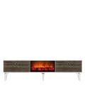 Comoda TV, Olivia, Arona Fireplace, 150x44.6x29.6 cm, PAL , Alb/Maro