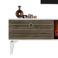 Comoda TV, Olivia, Arona Fireplace, 150x44.6x29.6 cm, PAL , Alb/Maro