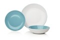 Serviciu de masa 12 piese, Sabichi, St Ives Duck Egg, ceramica, alb/bleu