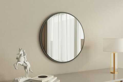 Oglinda decorativa, Siam, Ozze, 60x60x2 cm, MDF , Antracit