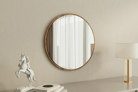 Oglinda decorativa, Siam, Ozze, 60x60x2 cm, MDF , Maro