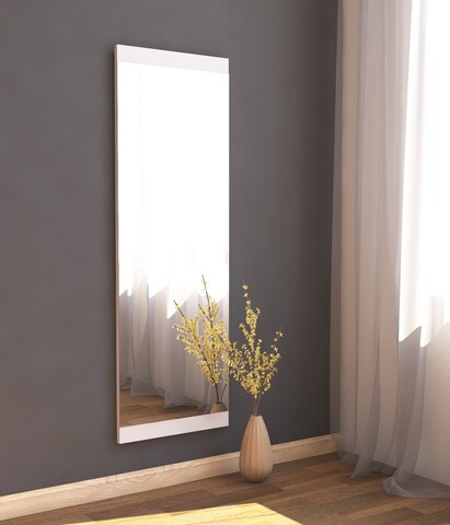 Oglinda decorativa, Siam, Azus, 40x120x2 cm, MDF , Alb