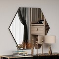 Oglinda decorativa, Siam, Zeo, 70x60x2 cm, MDF , Negru