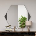 Oglinda decorativa, Siam, Zeo, 70x60x2 cm, MDF , Negru