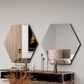 Oglinda decorativa, Siam, Zeo, 70x60x2 cm, MDF , Negru