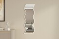 Oglinda decorativa, Siam, Safi, 40x120x2 cm, MDF , Alb