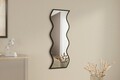 Oglinda decorativa, Siam, Safi, 40x120x2 cm, MDF , Alb/Negru