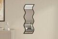 Oglinda decorativa, Siam, Safi, 40x120x2 cm, MDF , Alb/Negru