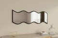 Oglinda decorativa, Siam, Safi, 40x120x2 cm, MDF , Alb/Negru