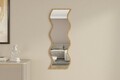 Oglinda decorativa, Siam, Safi, 40x120x2 cm, MDF , Alb / Natural