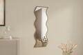 Oglinda decorativa, Siam, Safi, 40x120x2 cm, MDF , Alb/Maro