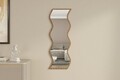 Oglinda decorativa, Siam, Safi, 40x120x2 cm, MDF , Alb/Maro
