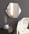 Oglinda decorativa, Siam, Saga, 70x60x2 cm, MDF , Alb