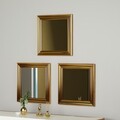Set 3 oglinzi decorative, Siam, Otto, MDF , Auriu