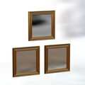 Set 3 oglinzi decorative, Siam, Otto, MDF , Auriu