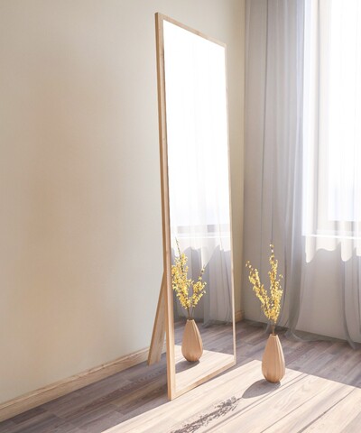 Oglinda decorativa, Siam, Tessa, 50x160x2 cm, MDF , Natural