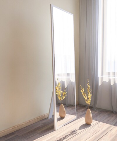 Oglinda decorativa, Siam, Tessa, 50x160x2 cm, MDF , Alb