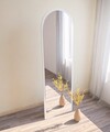 Oglinda decorativa, Siam, Emma, 50x160x2 cm, MDF , Alb
