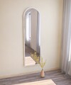 Oglinda decorativa, Siam, Emma, 50x160x2 cm, MDF , Alb