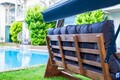 Balansoar de gradina 3 locuri, Swingo, Viva 2200, 220x100x175 cm, Cadru: 100% MOLID cu FSC®, Antracit
