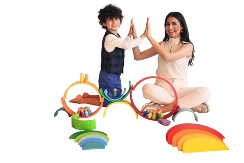 Jucarie pentru landou/carucior, Hanah Home, Waldorf, Multicolor