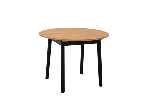 Masa extensibila, Vella, Oliver, 100x75x100 cm, PAL, Stejar / Negru