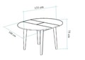 Masa extensibila, Vella, Oliver, 100x75x100 cm, PAL, Stejar / Negru