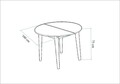 Masa extensibila, Vella, Vina 139, 100x75x100 cm, PAL, Alb
