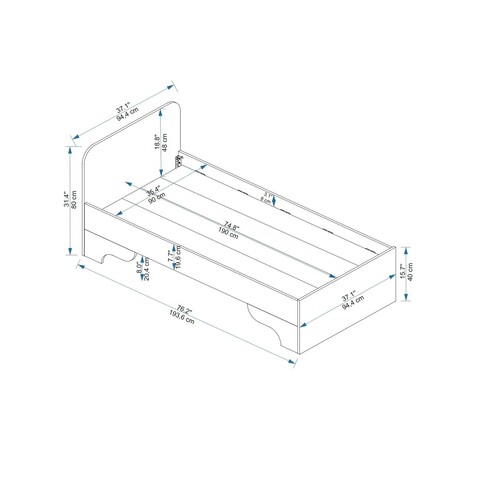 Pat de o persoană, Arnetti, Luses, PAL, Pin Atlantic / Bej