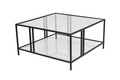 Masuta de cafea, Caliente, Uranüs, 80x40x80 cm, Sticla temperata, Negru