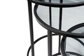 Set masute 3 piese, Caliente, Alya, Sticla temperata, Negru