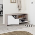 Pantofar, Decortie, Nexus Shoe Cabinet, 105x47x37 cm, PAL, Mocha deschis / alb