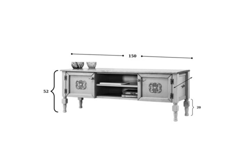 Comoda TV, Ephelia, Ada TV, 150x40x50 cm, MDF , Verde deschis