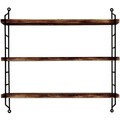 Raft de perete, Evila Originals, Wr088, 60x57x15 cm, Lemn masiv, Nuc negru